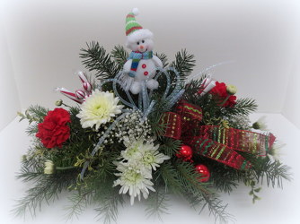 Happy Snowman from Lesher's Flowers, local St. Louis Florist since 1973
